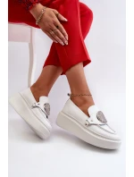 Kožené Mokasíny S Ozdobou Bílé model 21660952 - Zazoo