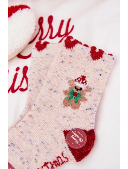 Dětské vánoční ponožky S Medvídkem A  Béžové model 21786792 - Aura.via