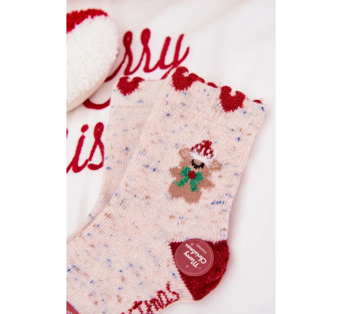 Dětské vánoční ponožky S Medvídkem A  Béžové model 21786792 - Aura.via