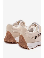 Dětské tenisky Sportovní boty na suchý zip Leopardí vzor Béžové model 22220548 - Boto Dětské tenisky Sportovní boty na suchý zip Leopardí vzor Béžové model 22220548 - Boto