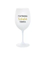 MAMINKINA TEKUTÁ TERAPIA - biely pohár na víno 350 ml MAMINKINA TEKUTÁ TERAPIA - biely pohár na víno 350 ml