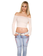 Sexy KouCla long sleeve Crop Top with sexy back