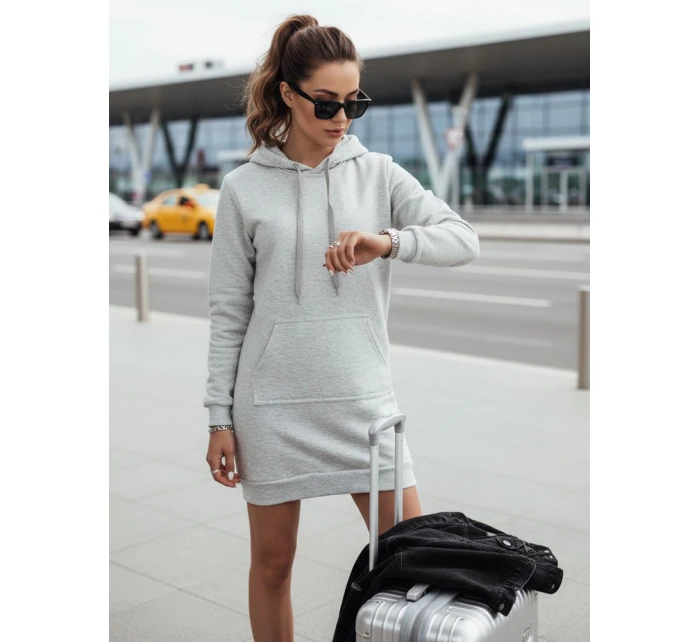 Dámská oversize dlouhá mikina světle šedá model 21964016 - Dstreet Dámská oversize dlouhá mikina světle šedá model 21964016 - Dstreet