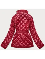 Červená prošívaná dámská bunda s páskem model 17099021 - BH FOREVER