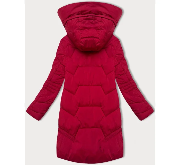 kurtka damska z kapturem bordowa model 20596716 - LHD