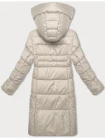 Dámská zimní bunda v barvě ecru s kontrastní podšívkou model 21248818 - Glakate
