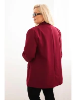Dámska elegantná plus size bunda bordová Dámska elegantná plus size bunda bordová