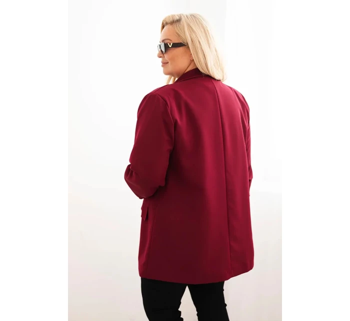 Dámska elegantná plus size bunda bordová Dámska elegantná plus size bunda bordová