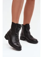 Skórzane Botki Damskie Z Ozdobnymi Kwiatkami Ocieplane Czarne Belverine Skórzane Botki Damskie Z Ozdobnymi Kwiatkami Ocieplane Czarne Belverine