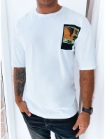 Pánske biele tričko s potlačou FashionStreet RX5301
