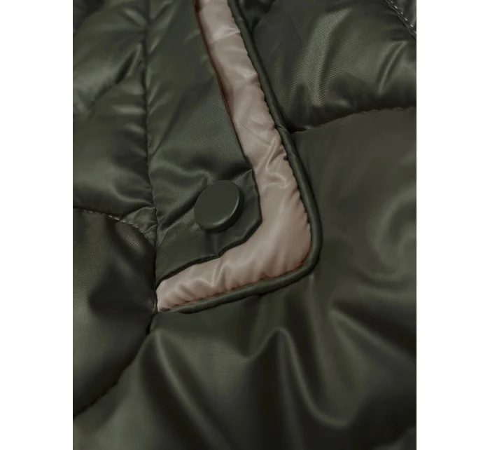 Dámska khaki vesta s ozdobným prešívaním S'West (B8338-11)