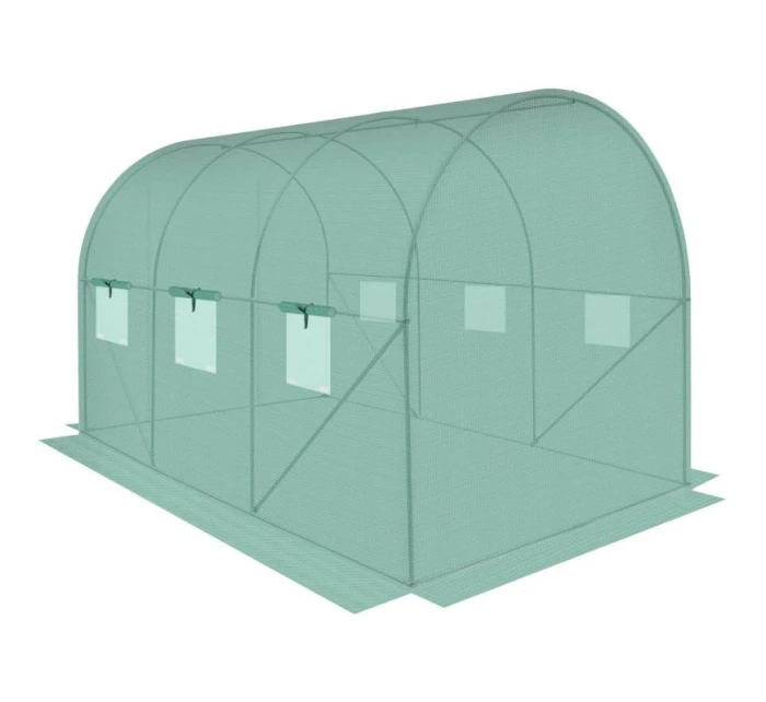 SKLENÍK ZÁHRADNÝ TUNEL 200X300X200CM PE KONŠTRUKCIA ZELENÁ OCEĽ