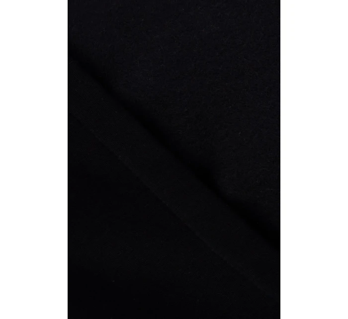 Šaty s kapucňou a bočným rázporkom čierne Šaty s kapucňou a bočným rázporkom čierne