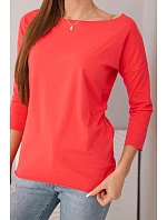 Dámská halenka s lodičkovým výstřihem malinová