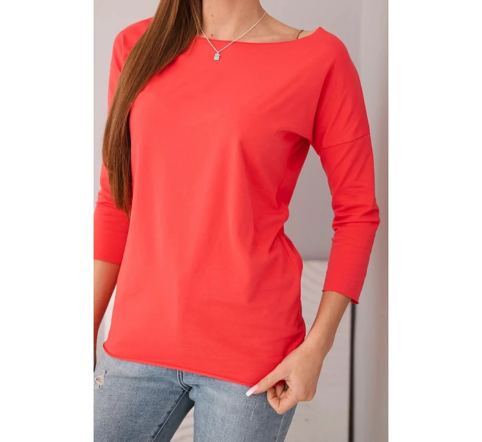 Dámská halenka s lodičkovým výstřihem malinová