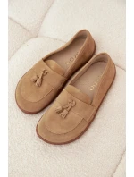 Skórzane Zamszowe Mokasyny Typu Barefoot Zazoo 322 Beżowe