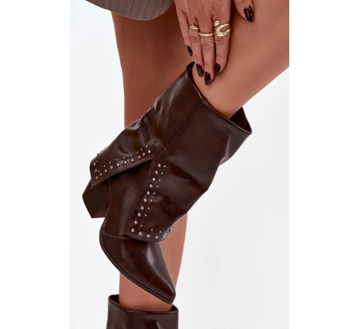 Kovbojky s límcem a zdobením hnědé model 21747831 - Boto