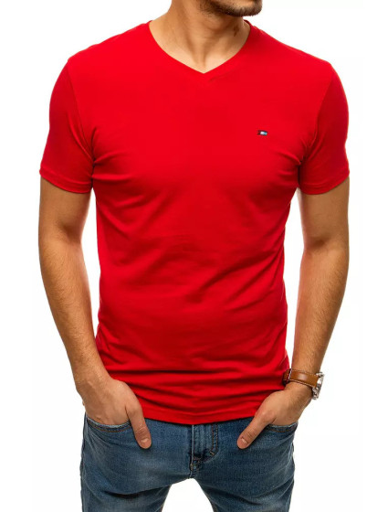Červené pánske tričko bez potlače RX4464