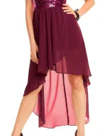 Dámské společenské šaty model 15042381 s asymetrickou sukní fialové Fialová - Mayaadi Dámské společenské šaty model 15042381 s asymetrickou sukní fialové Fialová - Mayaadi