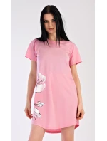 Dámská noční košile s krátkým rukávem model 18831621 - Vienetta Dámská noční košile s krátkým rukávem model 18831621 - Vienetta