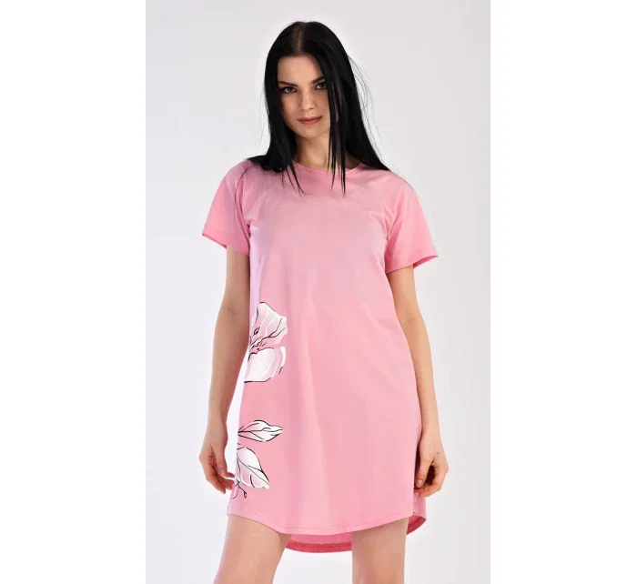 Dámská noční košile s krátkým rukávem model 18831621 - Vienetta Dámská noční košile s krátkým rukávem model 18831621 - Vienetta