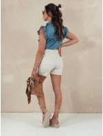 Dámské šortky BEACH beige Dstreet model 21977988 - FashionStreet Dámské šortky BEACH beige Dstreet model 21977988 - FashionStreet