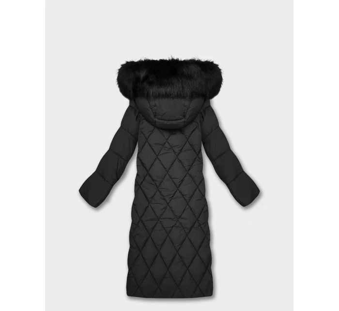 Černá dlouhá dámská zimní bunda s kapucí model 21242143 - Libland
