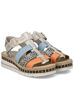 Dámske kožené sandále na platforme Rieker V7904-90