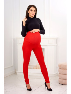 Bavlnené tehotenské nohavice červené