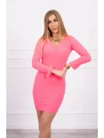 Šaty so zlatou retiazkou ružové neónové