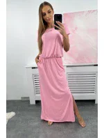 Viskózové šaty s kapsami světle růžová Viskózové šaty s kapsami světle růžová