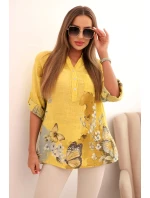 Dámska bavlnená košeľa na gombíky s vreckom na kiwi