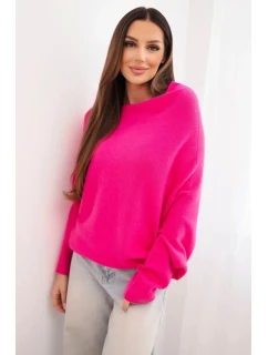 Svetr dámský viskózový asymetrický typu model 21949300 fuchsie - K-Fashion