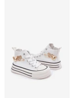 Dětské Vysoké Tenisky Se Zlatou Dekorací Bílé model 21700891 - Boto