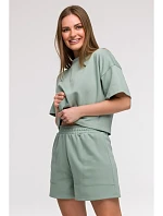 B295 Šortky s vreckami - mentolové