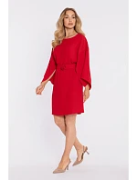 M908 Šaty s ozdobnými širokými rukávmi - červené M908 Šaty s ozdobnými širokými rukávmi - červené