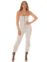 Sexy Koucla Bandeau Overall Cargo Style with Zipper