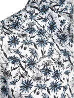 Pánska kvetinová biela košeľa FashionStreet DX2668