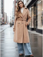 Dámský zimní kabát classic camel Dstreet model 21995114 - FashionStreet