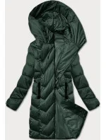Zimowa pikowana kurtka damska ciemny zielony model 21248151 - S'WEST
