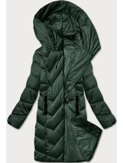 Tmavo zelená dámska prešívaná zimná bunda S'west (B8273-10)