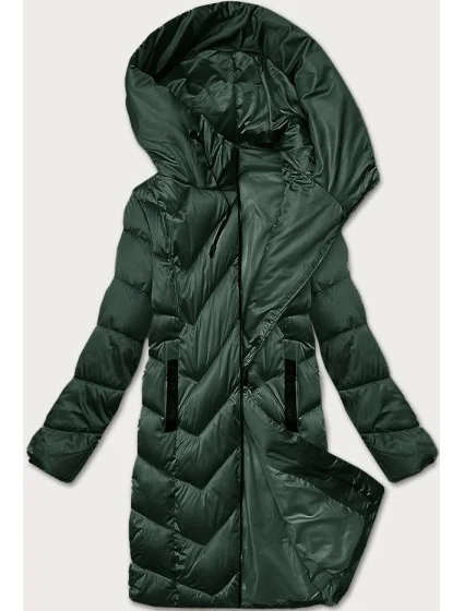 Zimowa pikowana kurtka damska ciemny zielony model 21248151 - S'WEST