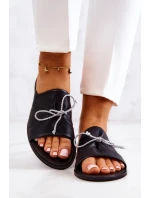 model 21577841 Kožené Dámské Černé Žabky - Zazoo