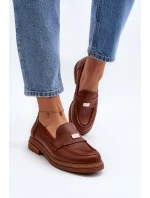 Zazoo 20165 Skórzane Mokasyny Damskie Brązowe