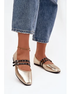 Dámské baleríny s zlatými pásky Deliora