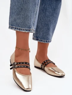 Dámské baleríny s zlatými pásky Deliora