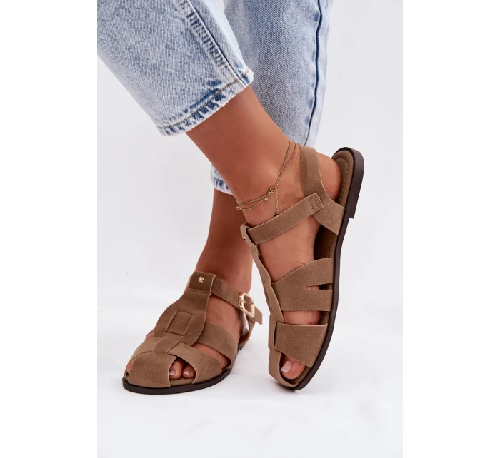 Dámské sandály Ploché Khaki model 21960876 - Boto