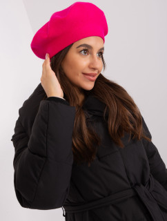Tmavo ružový jednoduchý pletený baret