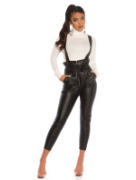 Sexy Leatherlook Paperbag Pants With Braces