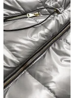 Lesklá vesta v grafitovej farbe s kapucňou (B9733-70) Lesklá vesta v grafitovej farbe s kapucňou (B9733-70)